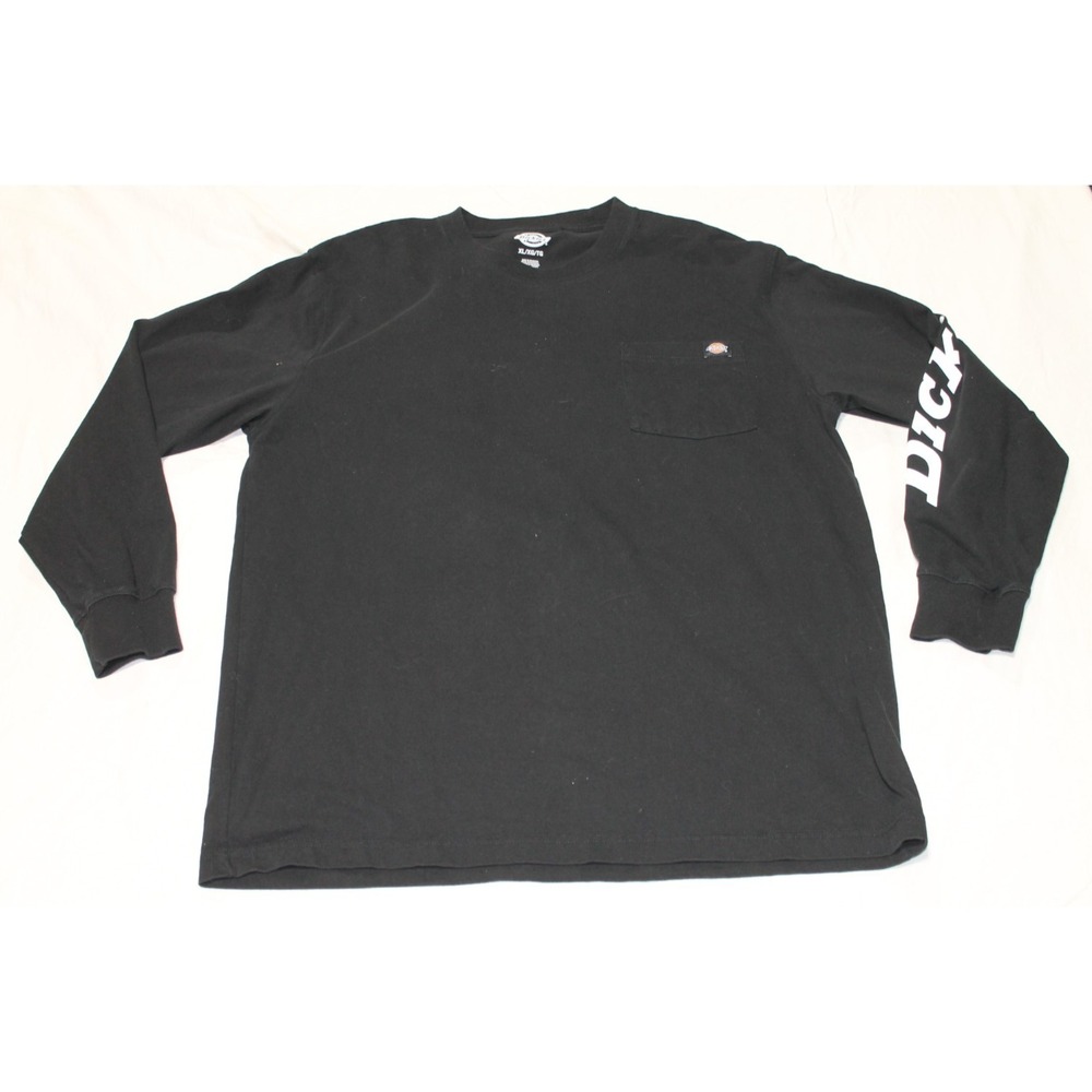 Dickies Mens XL Black Long Sleeve Pocket T Shirt Coastal Farm Ranch Graphic Logo